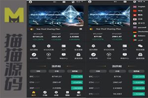 多语种交易平台，包括币对交易、秒合约交易、合约交易、锁仓挖矿、信托理财、新币认购、闪兑服务，以及黑白双色主题的二次开发版本