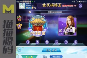 完整欣欣十三水房卡游戏8人版本网站前台、后台、代理服务端安卓、苹果客户端数据库